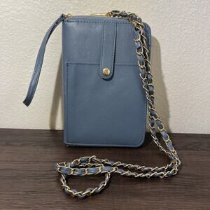 G.I.L.I. Faux Leather Wallet Crossbody with Chain Strap
